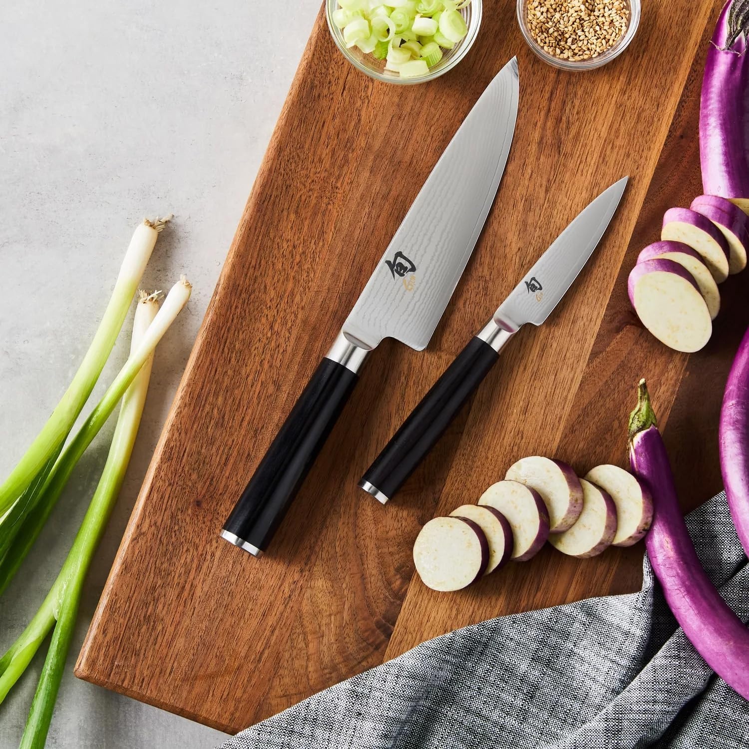 image:imageShun Classic 2 Piece Prep Set Includes 6 Chefs Knife and 35 Paring Knife Handcrafted Japanese Kitchen Prep Set VGMAX Core with Damascus Stainless Steel Cladding Pakkawood Handle