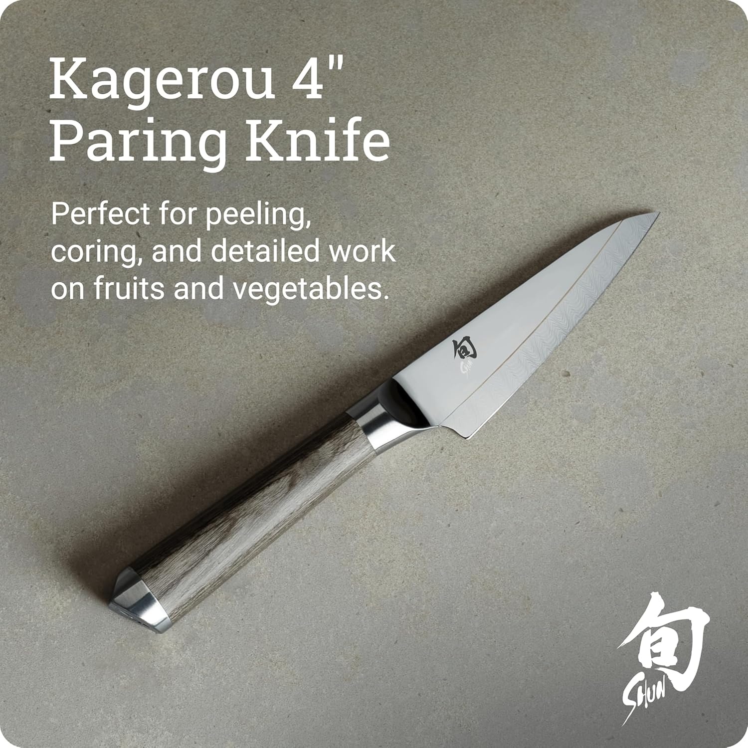 image:imageShun Cutlery Kagerou Paring Knife 4 Inch Small Sharp Nimble Cooking Knife for Peeling Coring Trimming and More Precise Cutting Knife Handcrafted Japanese Kitchen Knife