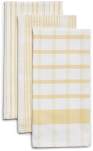 image:imageSur La Table Assorted Twill Kitchen Towels Cool Gray Set of 3 Mixed Coordinating Prints in Calm Neutral Tones for All Kitchen Tasks Set of 3Blueberry