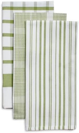 image:imageSur La Table Assorted Twill Kitchen Towels Cool Gray Set of 3 Mixed Coordinating Prints in Calm Neutral Tones for All Kitchen Tasks Set of 3Blueberry