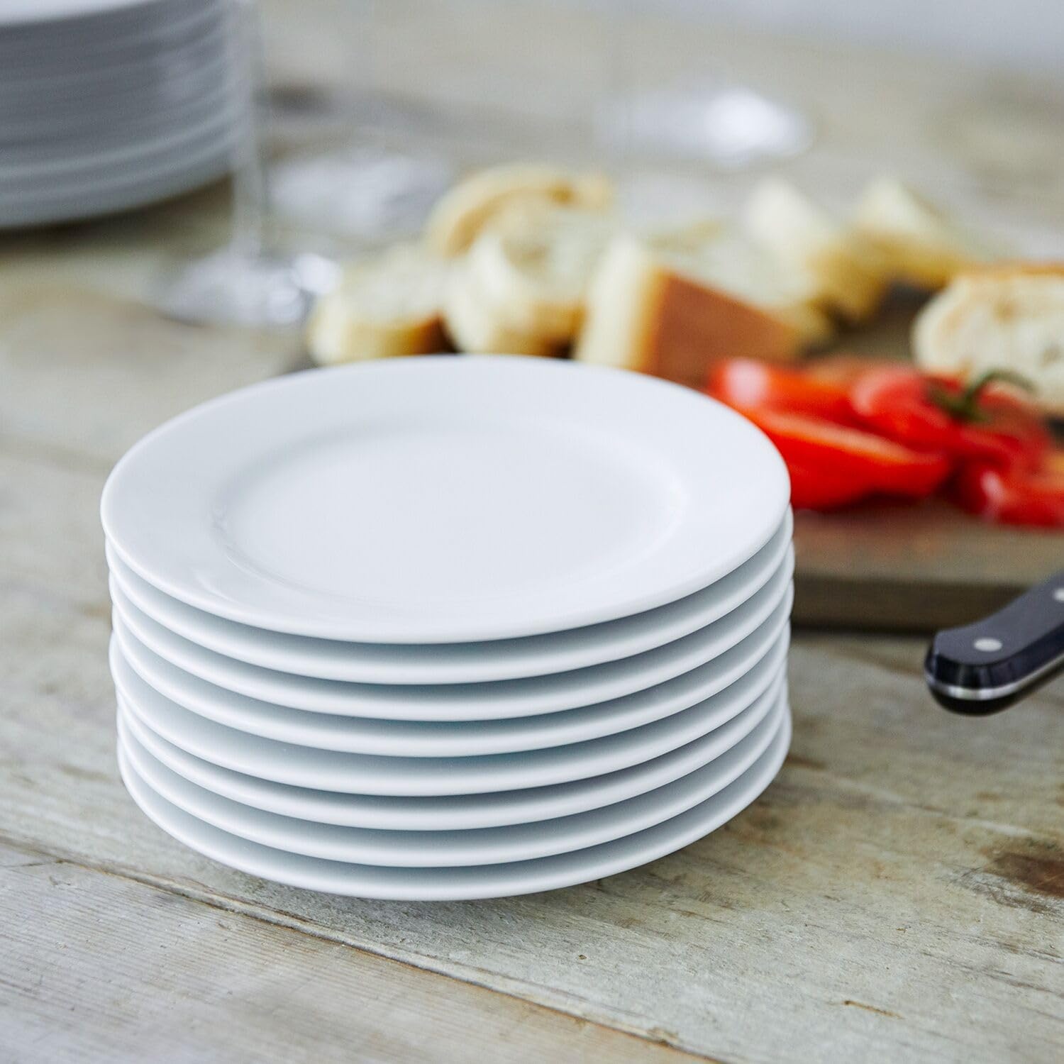 image:imageSur La Table Bistro Round Salad Plate 9 in Classic White Porcelain Salad Plate for Everyday Dining and Formal Entertaining 9 insmall