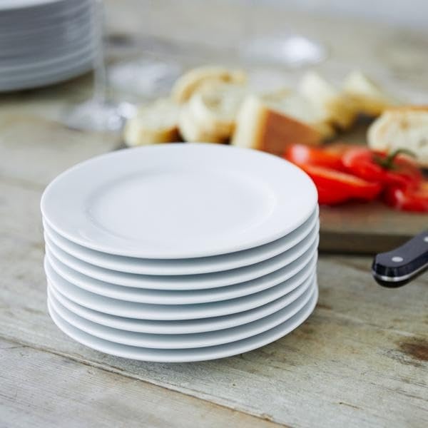 image:imageSur La Table Bistro Round Salad Plate 9 in Classic White Porcelain Salad Plate for Everyday Dining and Formal Entertaining 9 insmall