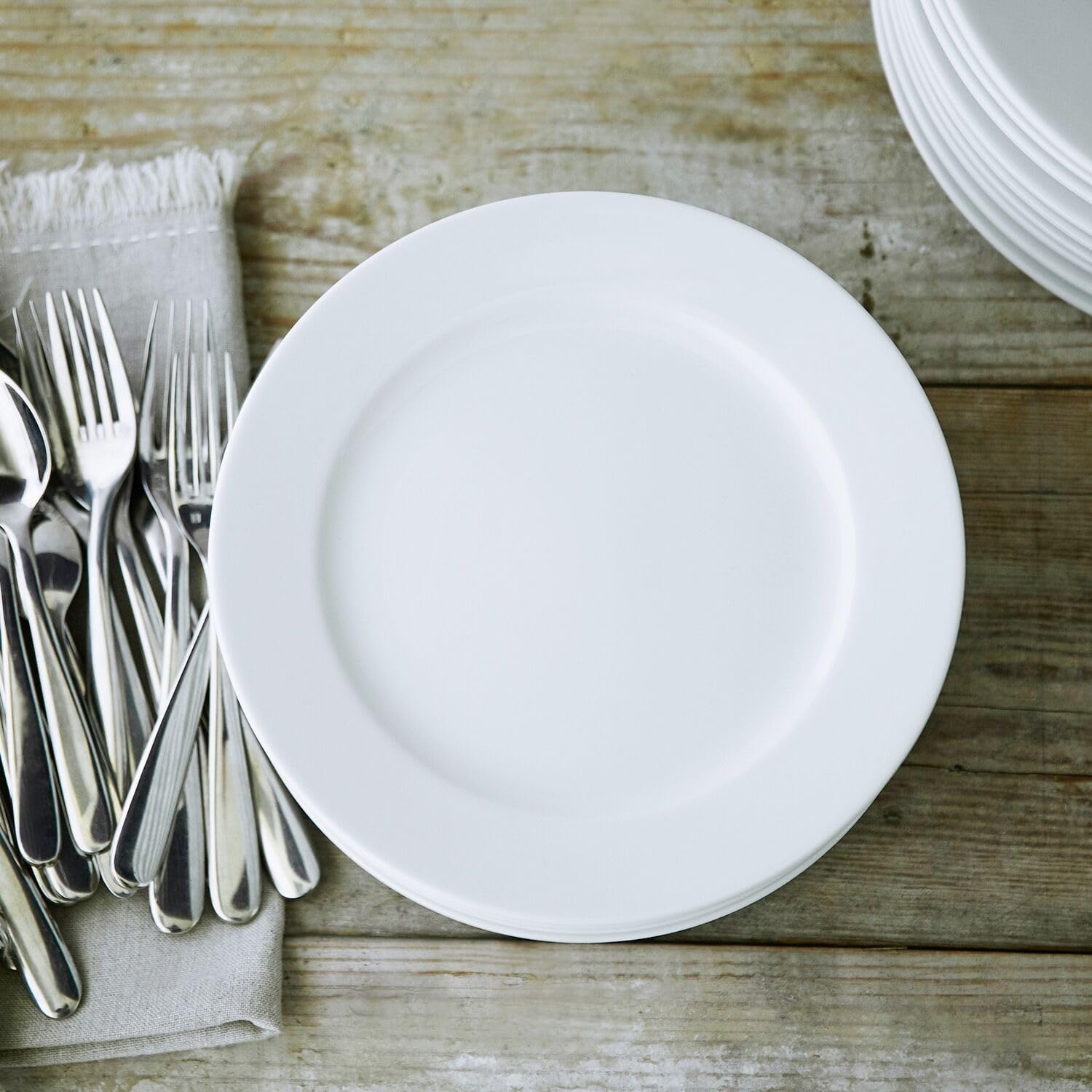 image:imageSur La Table Bistro Round Salad Plate 9 in Classic White Porcelain Salad Plate for Everyday Dining and Formal Entertaining 9 insmall