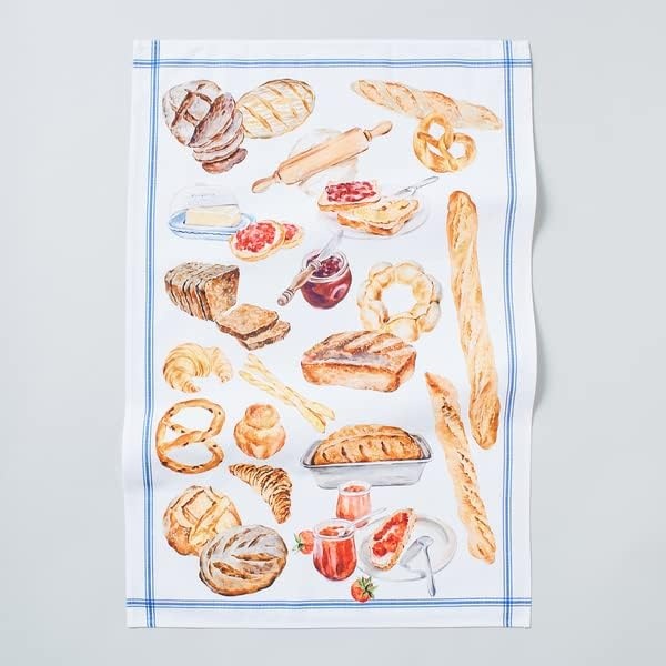 image:imageSur La Table Bread Kitchen Towel Illustrated Cotton with Artisan Bread and Baking Design