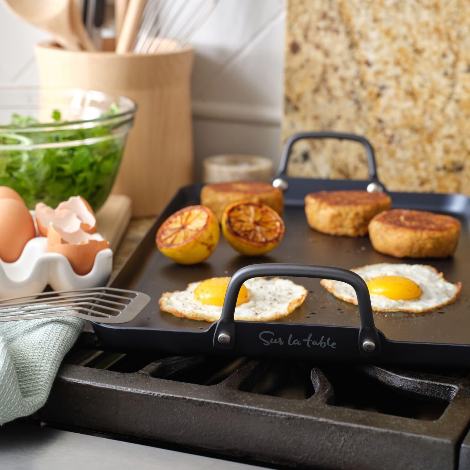 image:imageSur La Table Carbon Steel Double Burner Griddle 17 x 11 Black