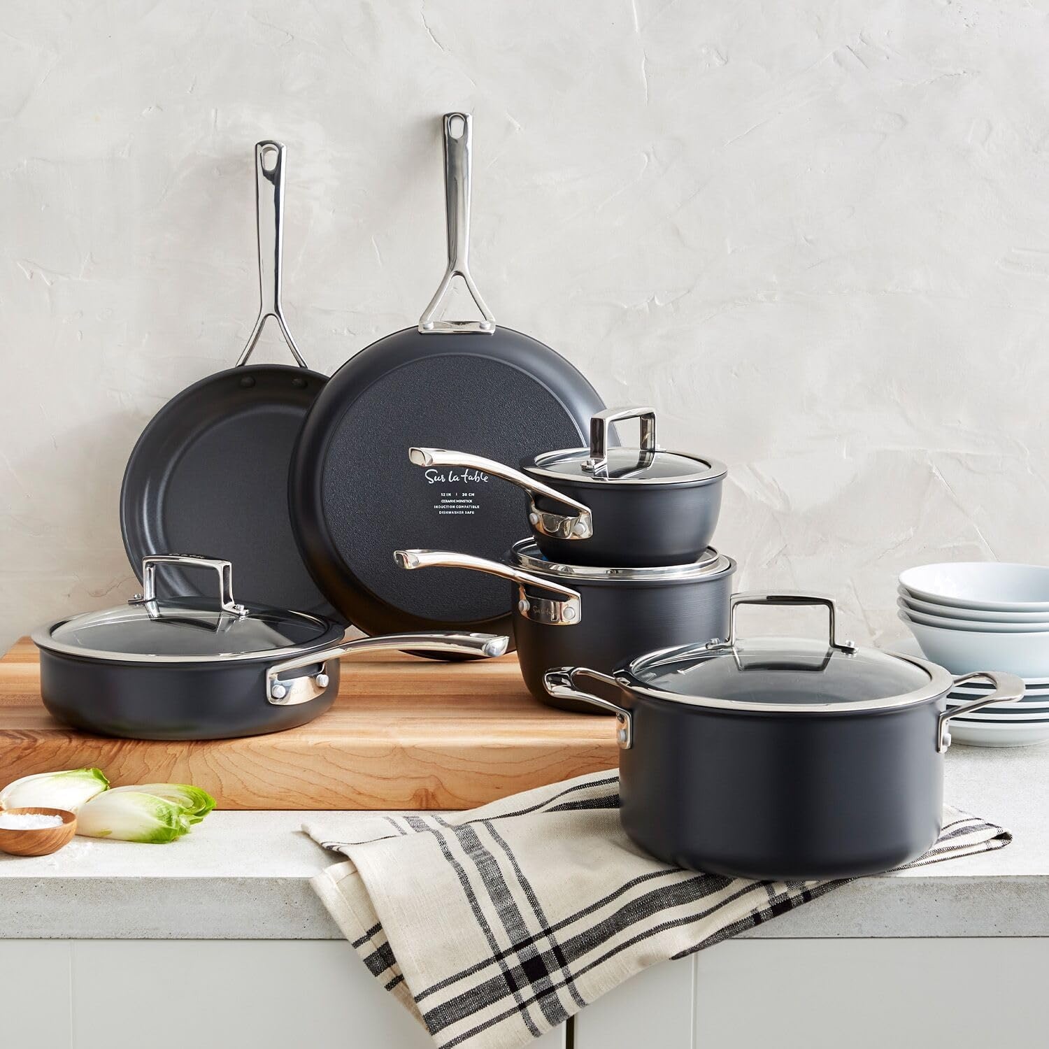 image:imageSur La Table Classic Hard Anodized Ceramic Nonstick 10Piece Cookware Set Aluminum