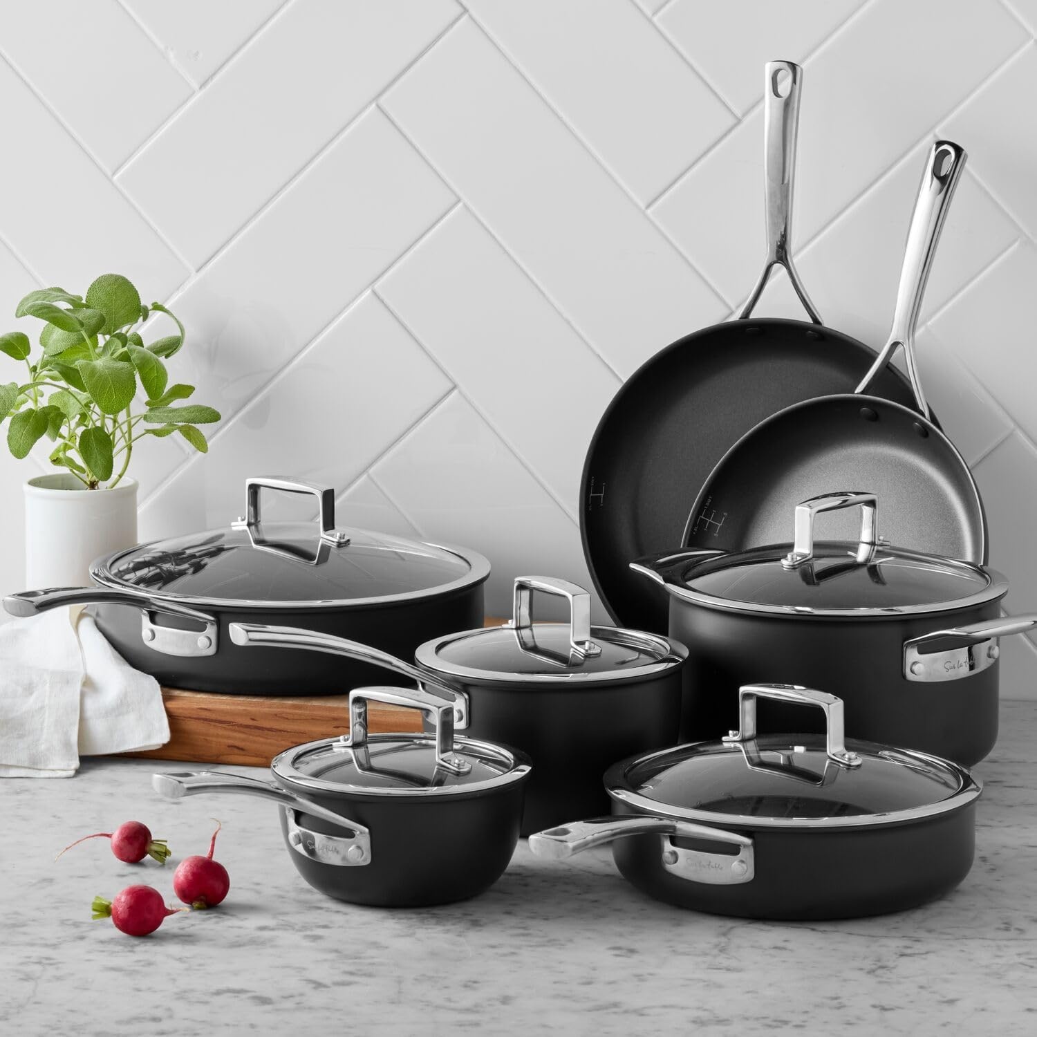 image:imageSur La Table Classic Hard Anodized Ceramic Nonstick 10Piece Cookware Set Aluminum