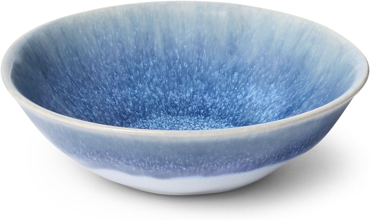 image:imageSur La Table Cloud Stoneware Dinnerware Set 12Piece Handcrafted Ceramic Collection Made in Portugal with Reactive Glaze Organic Design Dishwasher amp Microwave Blue
