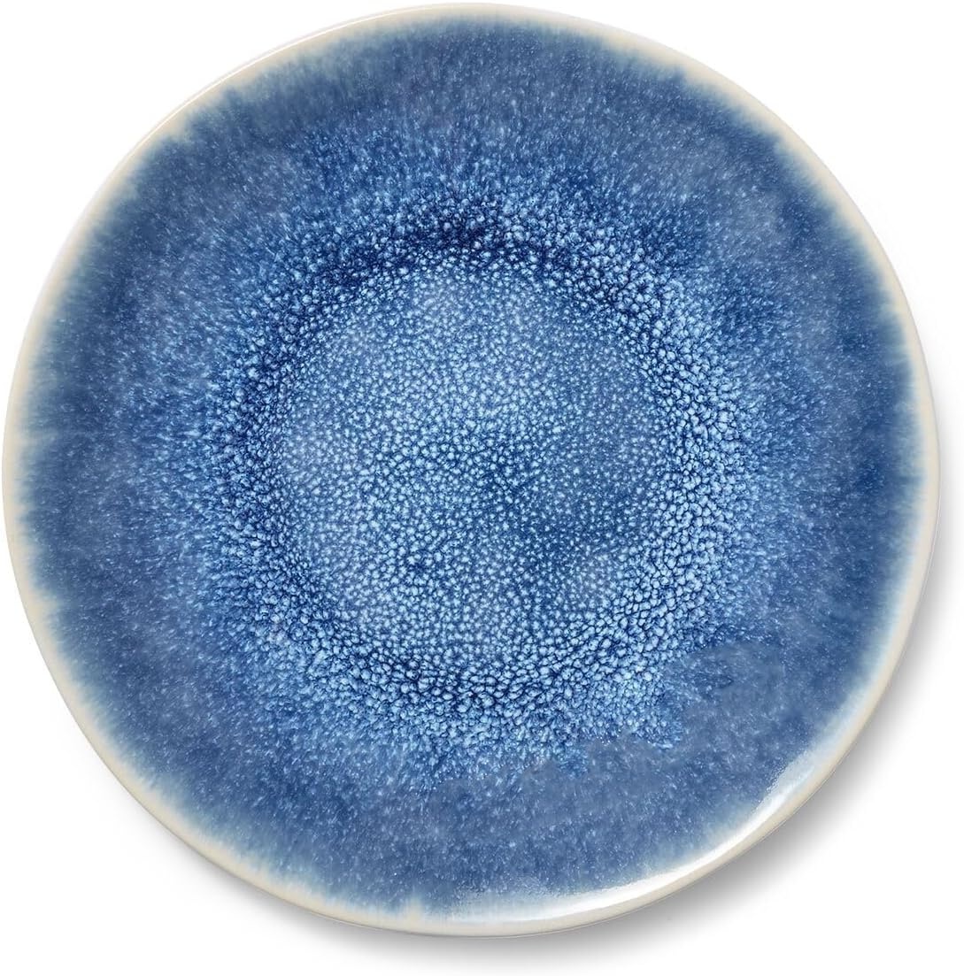 image:imageSur La Table Cloud Stoneware Dinnerware Set 12Piece Handcrafted Ceramic Collection Made in Portugal with Reactive Glaze Organic Design Dishwasher amp Microwave Blue