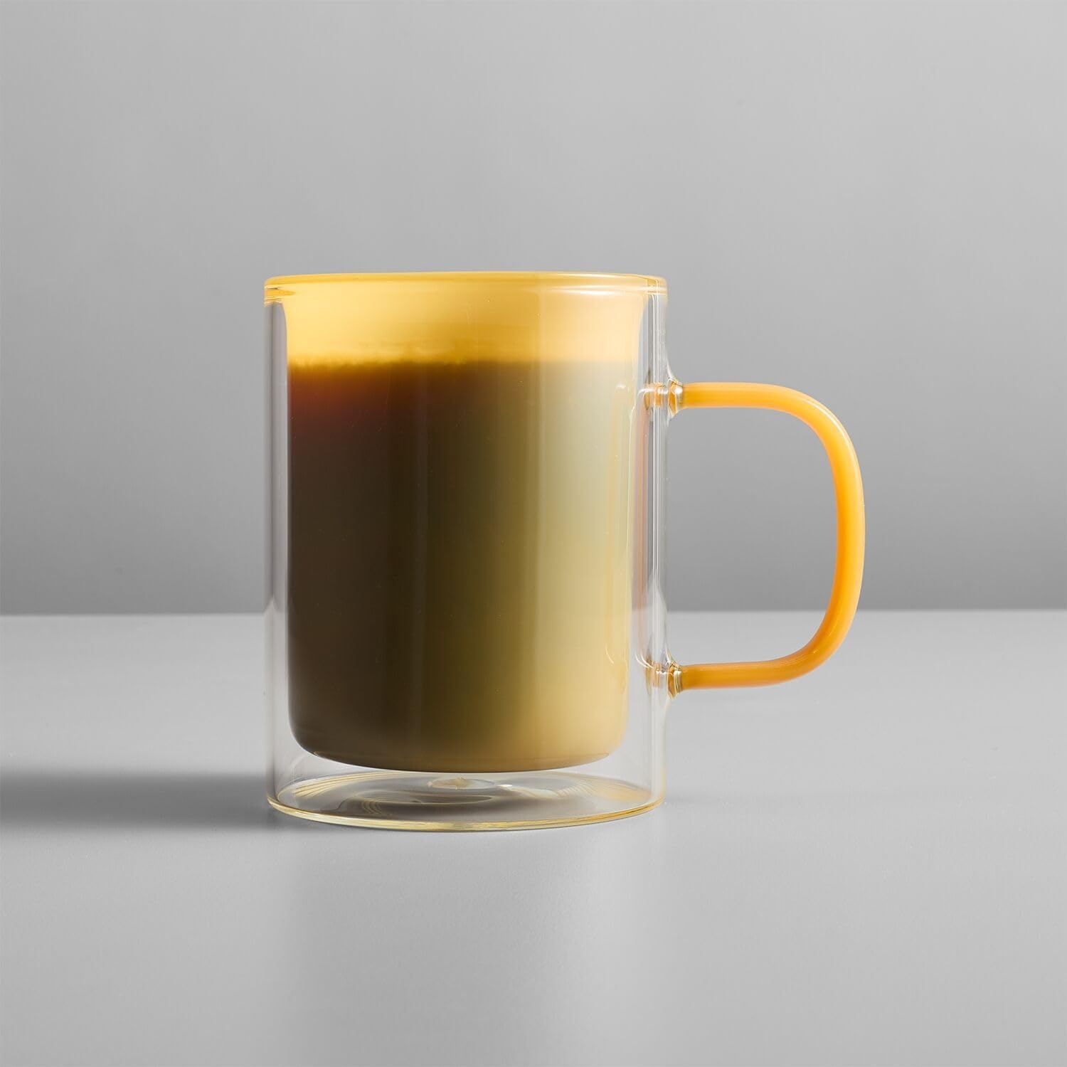 image:imageSur La Table Colored DoubleWall Mug Light Yellow Insulated Borosilicate Thermal Mug That Keeps Drinks Hot and Hands Cool