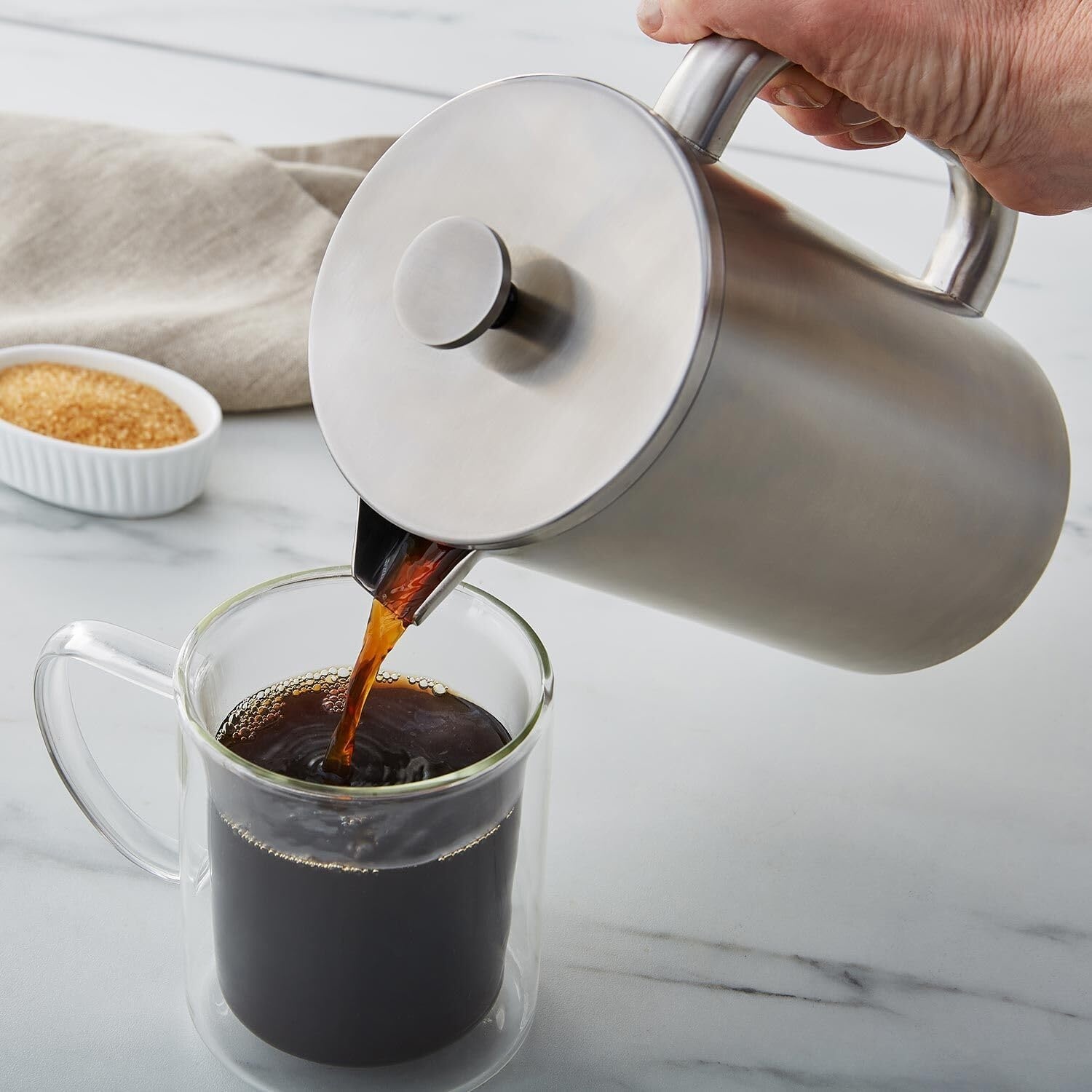 image:imageSur La Table DoubleWall Stainless Steel French Press 8 Cup Silver