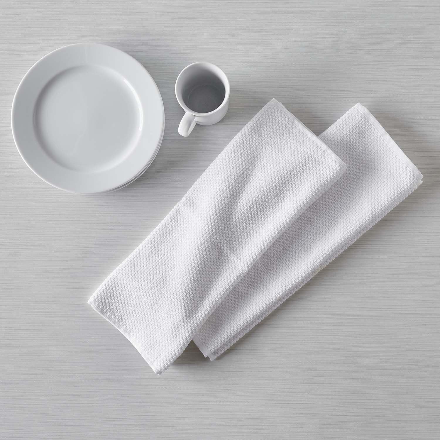 image:imageSur La Table Organic Cotton Kitchen Towels Set of 2 Soft Absorbent GOTSCertified Organic Cotton Towels for Mindful Kitchens Set of 2