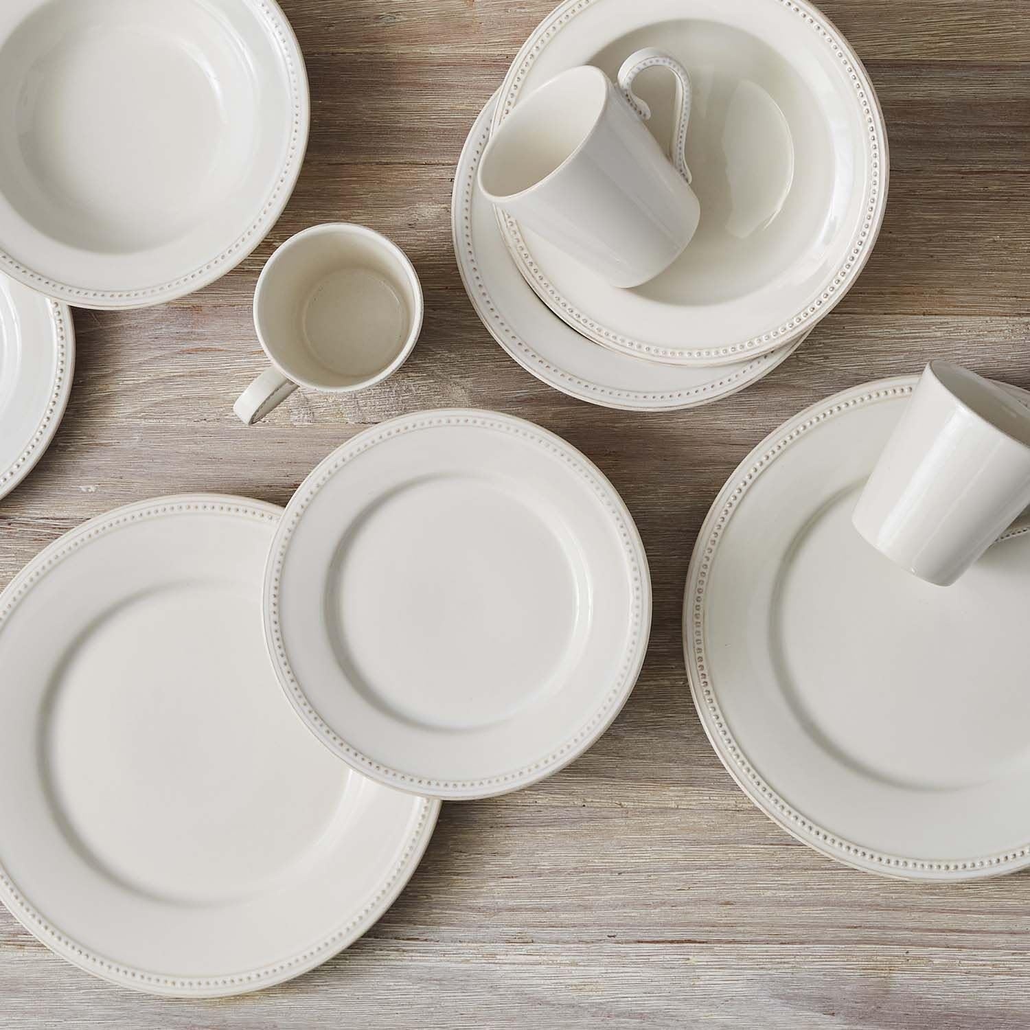 image:imageSur La Table Pearl Stoneware Coffee Mugs Set of 4 White