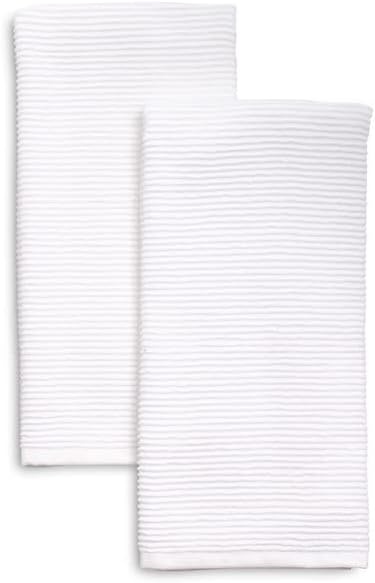 image:imageSur La Table Ribbed Kitchen Towels Set of 2 Oversized 30 x 20 SuperAbsorbent 100 Turkish Cotton Dish Towels Durable amp Machine Washable