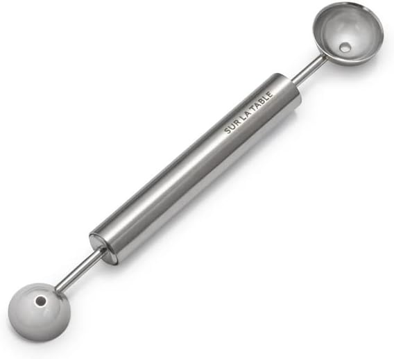 image:imageSur La Table Stainless Steel Dual Melon Baller DoubleEnded Ball Scoop in Two Sizes for Melons Butter and Decorative Presentations