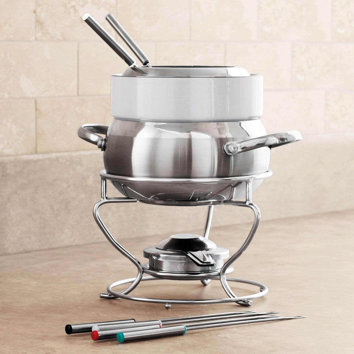 image:imageSur La Table Stainless Steel Fondue Silver
