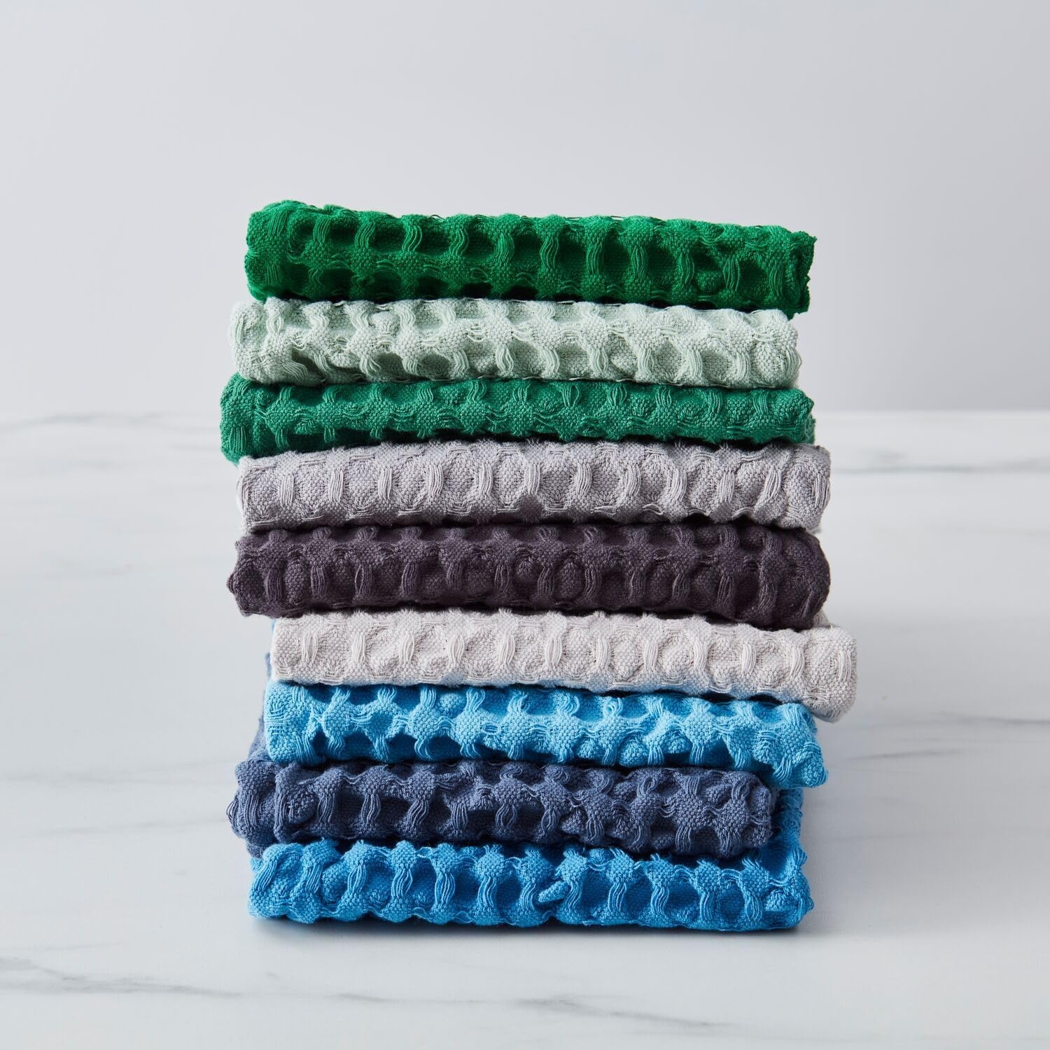 image:imageSur La Table Washed Waffle Dishcloths Set of 3 GrayGray
