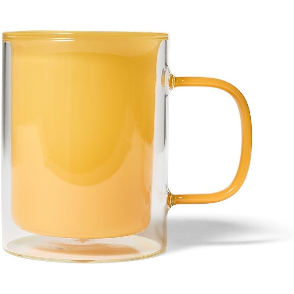 image:imageSur La Table Colored DoubleWall Mug Light Yellow Insulated Borosilicate Thermal Mug That Keeps Drinks Hot and Hands Cool