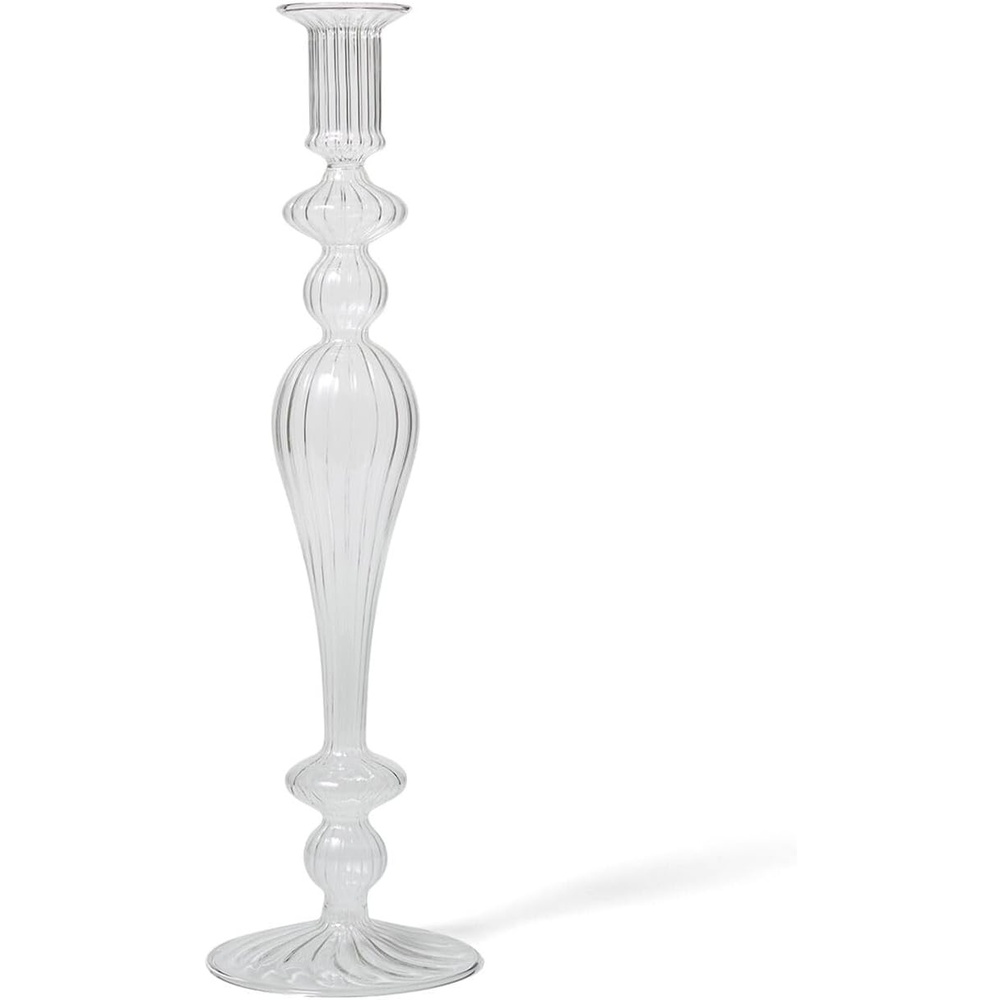 image:imageSur La Table Glass Taper Candle Holder 135 Sky BlueClear