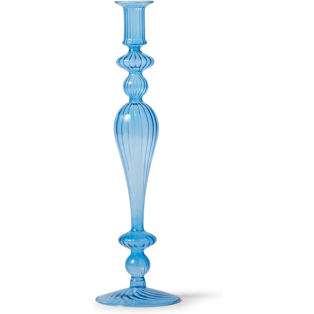 image:imageSur La Table Glass Taper Candle Holder 135 Sky BlueSky Blue