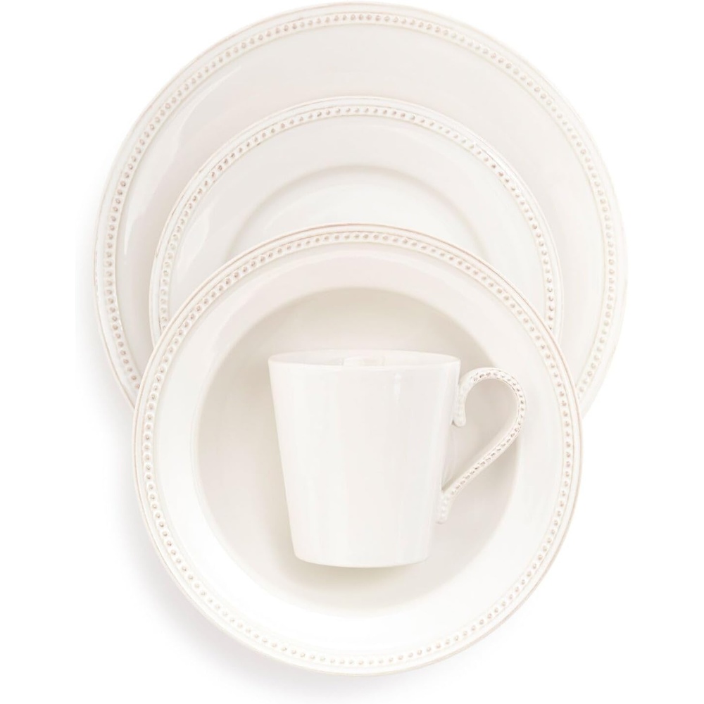 image:imageSur La Table Pearl Stoneware 16Piece Dinnerware Set White