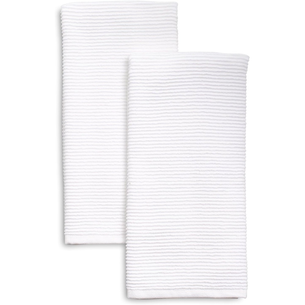 image:imageSur La Table Ribbed Kitchen Towels Set of 2 Oversized 30 x 20 SuperAbsorbent 100 Turkish Cotton Dish Towels Durable amp Machine Washable