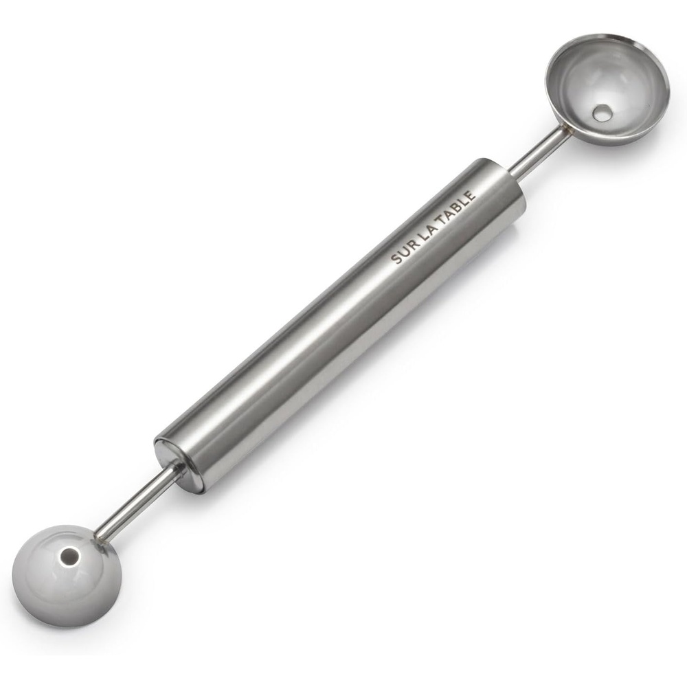 image:imageSur La Table Stainless Steel Dual Melon Baller DoubleEnded Ball Scoop in Two Sizes for Melons Butter and Decorative Presentations
