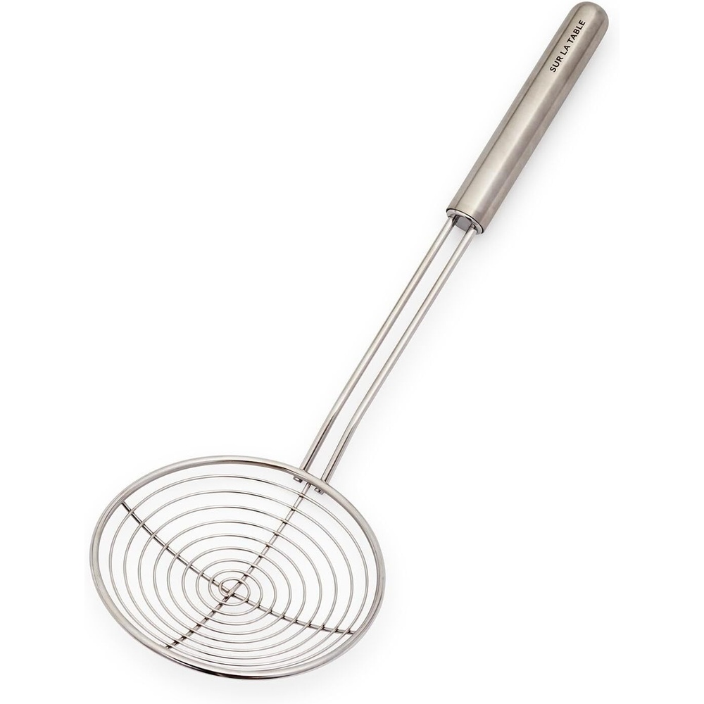 image:imageSur La Table Stainless Steel Wire Skimmer 188 Steel with Long 14 Handle for Lifting Fried or Delicate Foods Weighted Ergonomic Grip Dishwasher