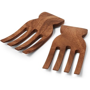 image:imageSur La Table Acacia Wood Salad Hands Natural Hardwood Servers for Tossing and Presenting Greens and Grain Bowls