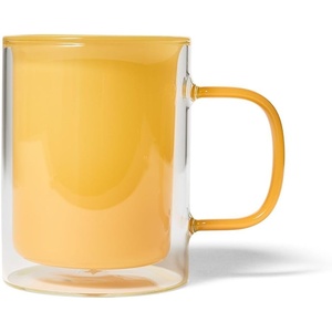 image:imageSur La Table Colored DoubleWall Mug Light Yellow Insulated Borosilicate Thermal Mug That Keeps Drinks Hot and Hands Cool