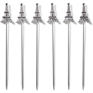 image:imageSur La Table Eiffel Tower Cocktail Picks Stainless Steel ParisInspired Garnish Tools for Aperitivo and Appetizer Plates Set of 6