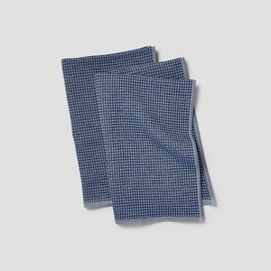 image:imageSur La Table Essential WaffleWeave Towels Navy Set of 2 PreWashed Cotton Towels with Elevated Texture for Fast Efficient Drying Set of 2