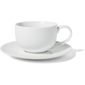 image:imageSur La Table Porcelain Espresso Cup and Saucer Set  8 oz Modern Coffee Demitasse with Sleek White Finish Durable CafStyle Drinkware Dishwasher and Microwave