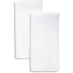 image:imageSur La Table Ribbed Kitchen Towels  Set of 2 Oversized 30 x 20 SuperAbsorbent 100 Turkish Cotton Dish Towels  Durable amp Machine Washable