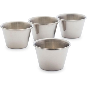 image:imageSur La Table Stainless Steel Sauce Cups Set of 4 Silver