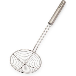 image:imageSur La Table Stainless Steel Wire Skimmer  188 Steel with Long 14 Handle for Lifting Fried or Delicate Foods Weighted Ergonomic Grip Dishwasher