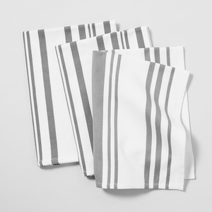 image:imageSur La Table Striped Kitchen Towels Set of 3 Cool GrayCool Gray
