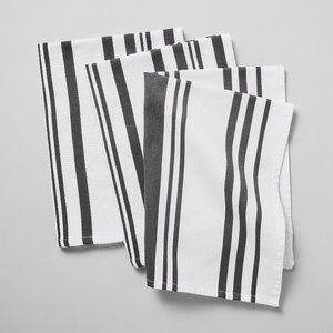 image:imageSur La Table Striped Kitchen Towels Set of 3 Cool GraySardine