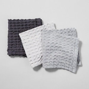 image:imageSur La Table Washed Waffle Dishcloths Set of 3 GrayGray