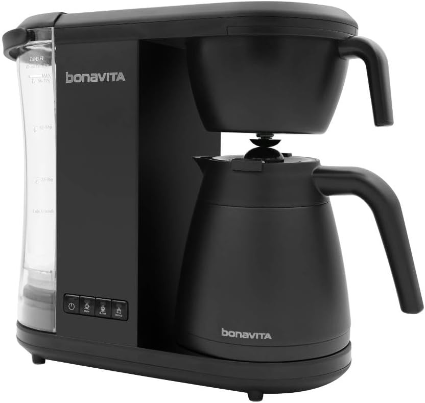image:imageBonavita Enthusiast 8 Cup Drip Coffee Brewer Pour Over SCA Certified Coffee Machine with Thermal Carafe Stainless Steel Panel Removable ReservoirMatte Black