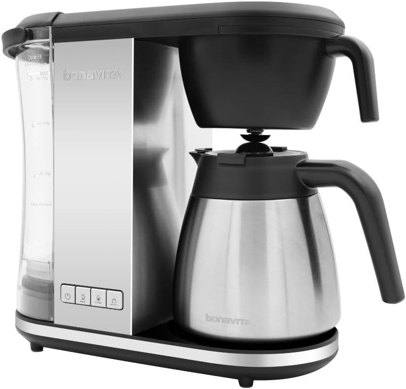 image:imageBonavita Enthusiast 8 Cup Drip Coffee Brewer Pour Over SCA Certified Coffee Machine with Thermal Carafe Stainless Steel Panel Removable ReservoirSilver