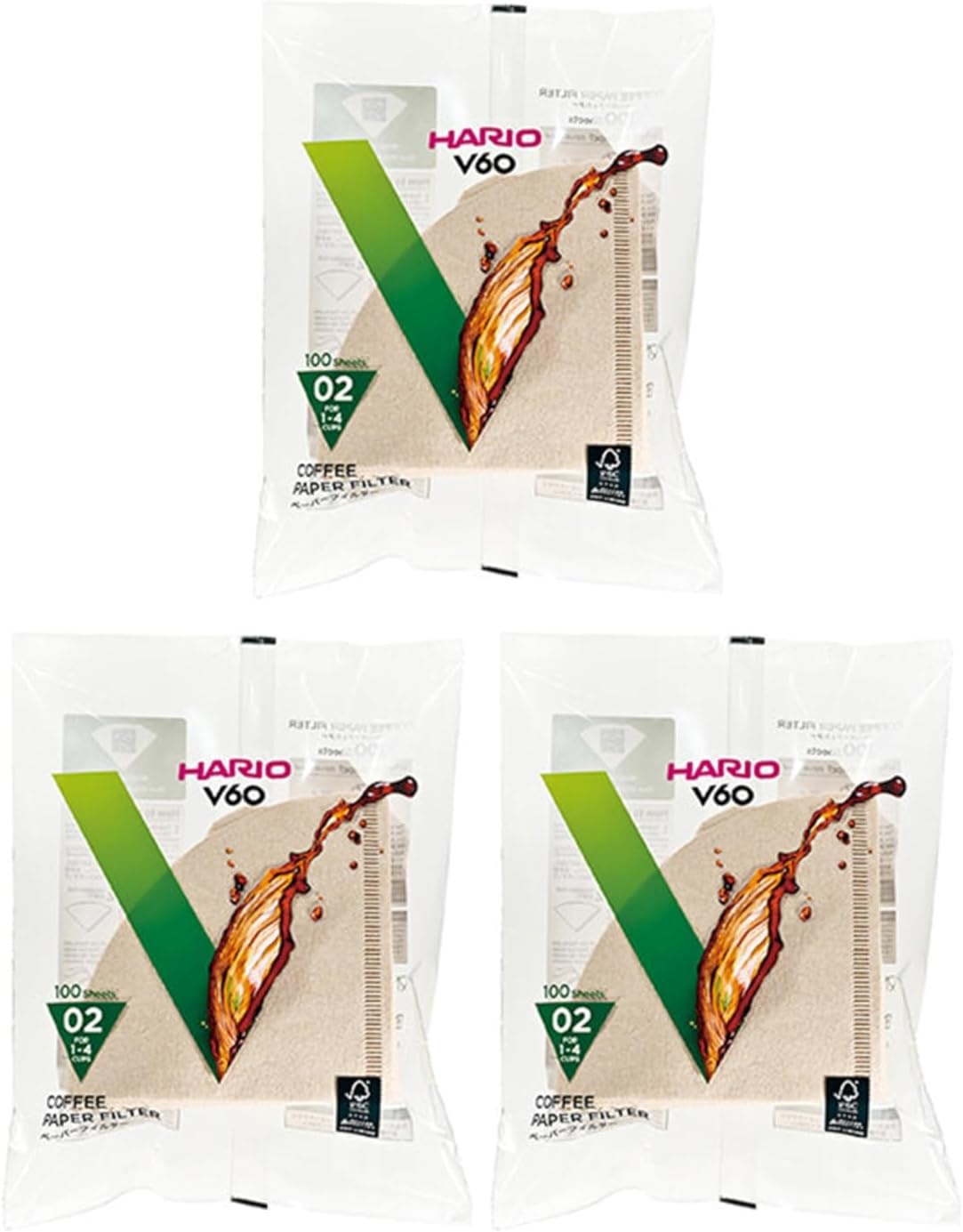 image:imageHario V60 Paper Coffee Filter Size 02 White 40ct BoxNatural