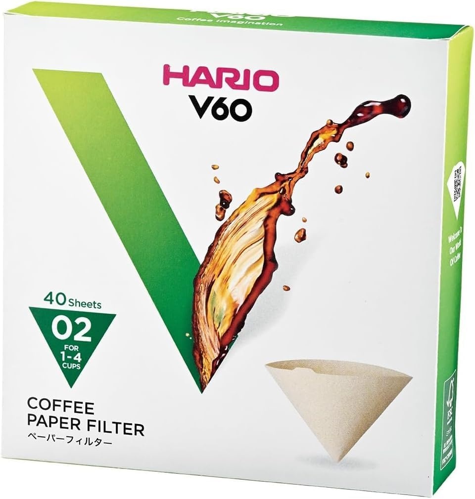 image:imageHario V60 Paper Coffee Filter Size 02 White 40ct BoxNautural