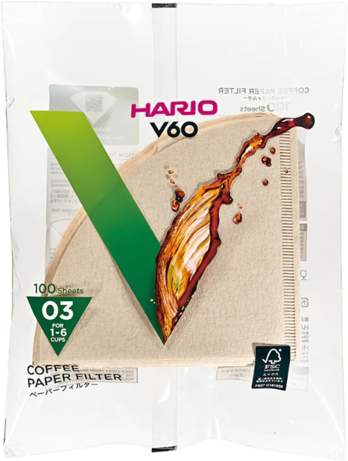 image:imageHario V60 Paper Coffee Filter Size 02 White 40ct BoxNautural