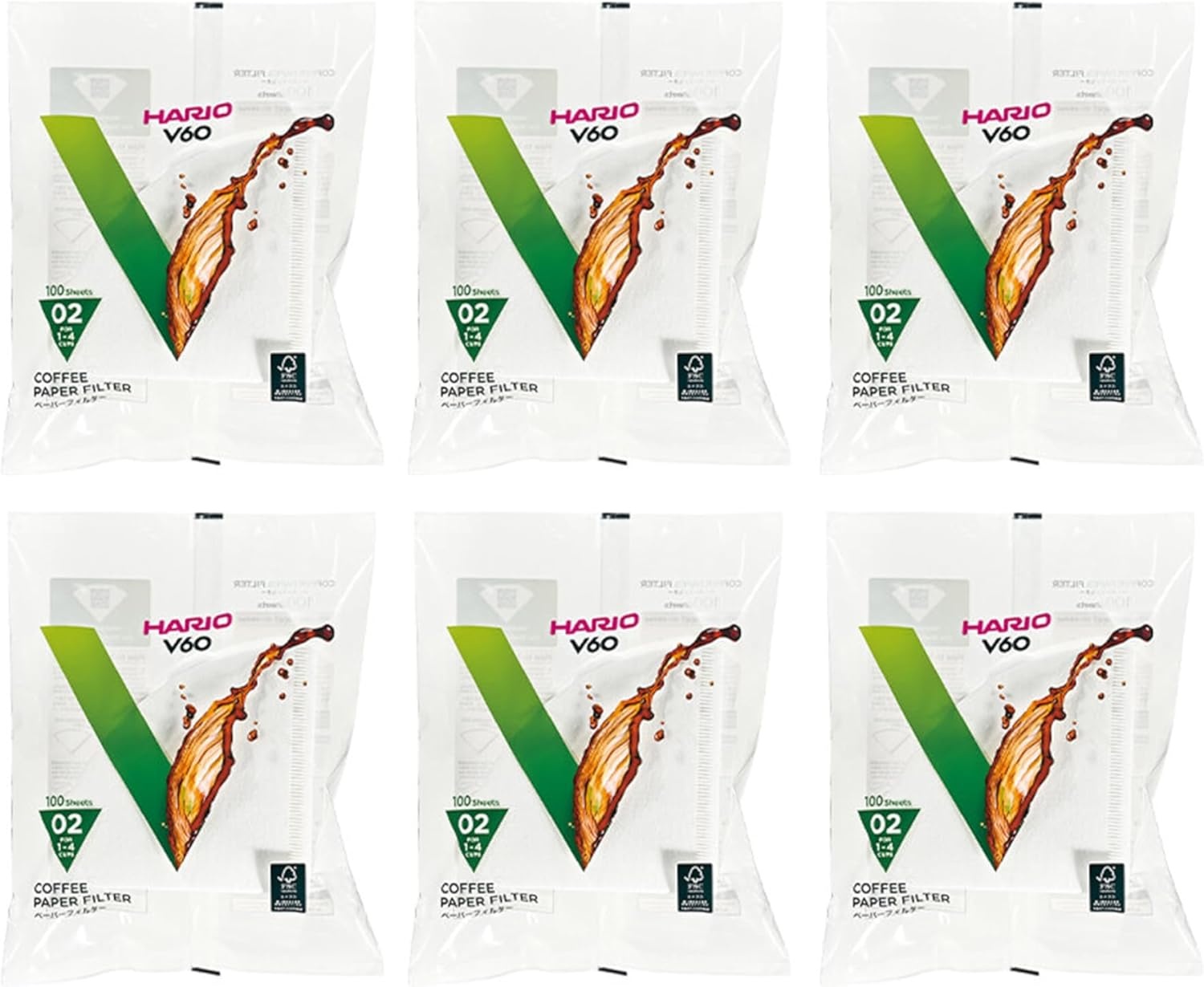image:imageHario V60 Paper Coffee Filter Size 02 White 40ct BoxWhite