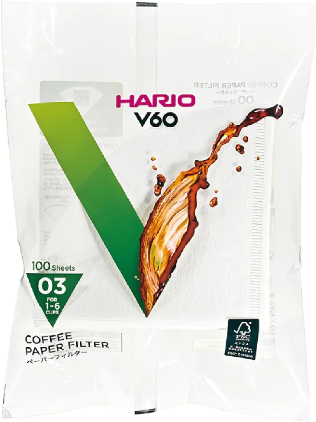 image:imageHario V60 Paper Coffee Filter Size 02 White 40ct BoxWhite