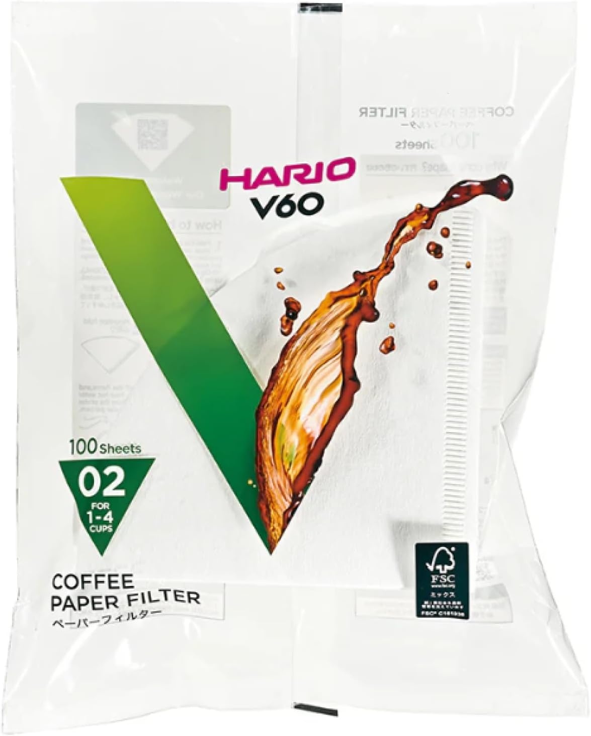image:imageHario V60 Paper Coffee Filter Size 02 White 40ct BoxWhite