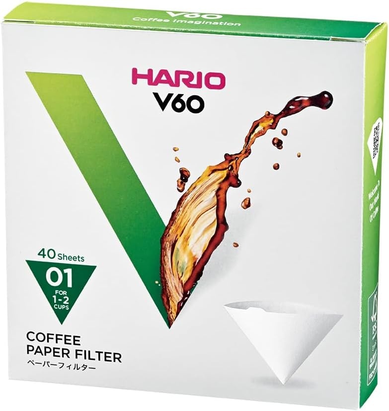 image:imageHario V60 Paper Coffee Filter Size 02 White 40ct BoxWhite