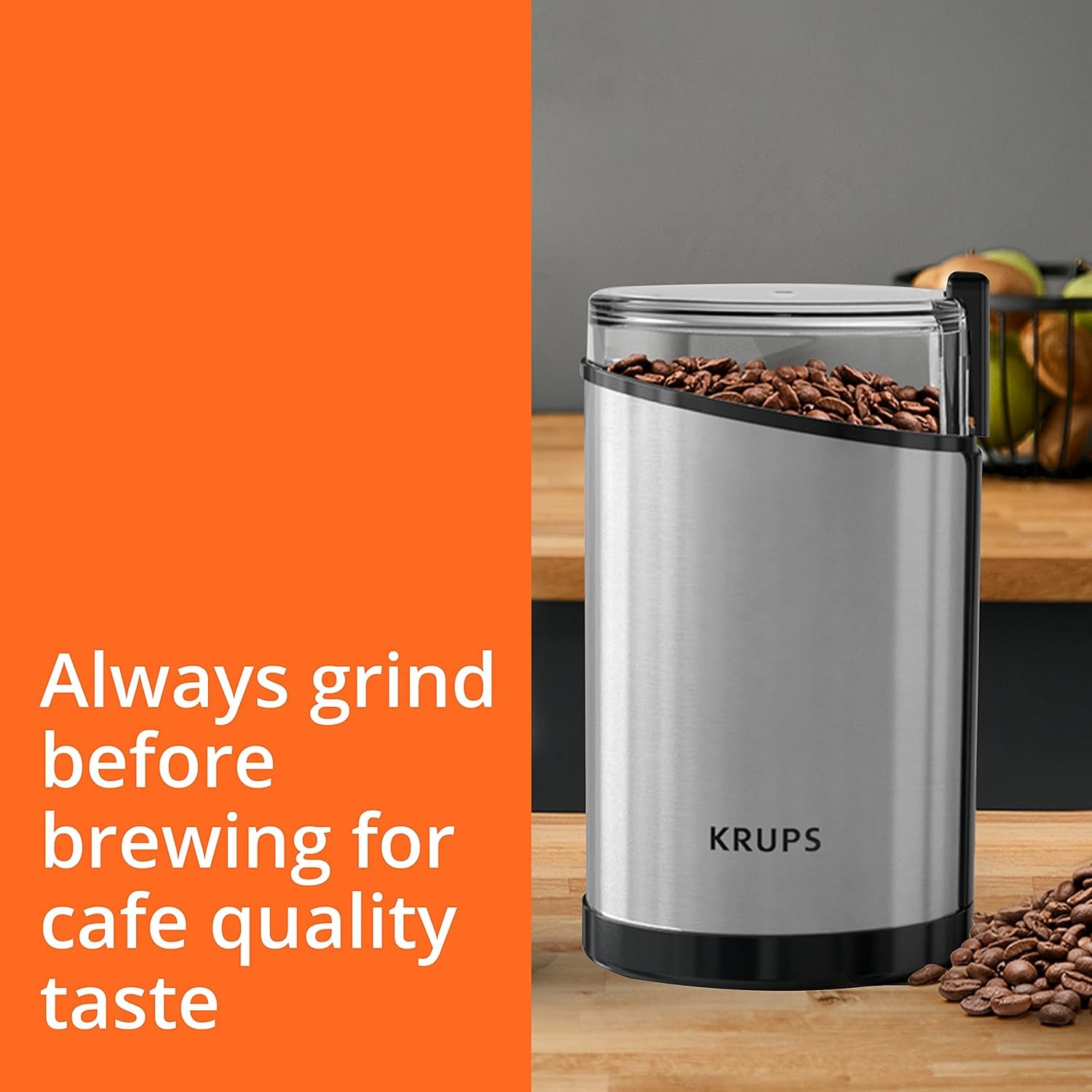 image:imageKRUPS Precision Electric Coffee Grinders 3 oz Capacity 200W Motor Stainless Steel Blades for Uniform Grinding of Beans Herb and Nuts Coffee and Spice Grinder Electric BlackStainless Steel