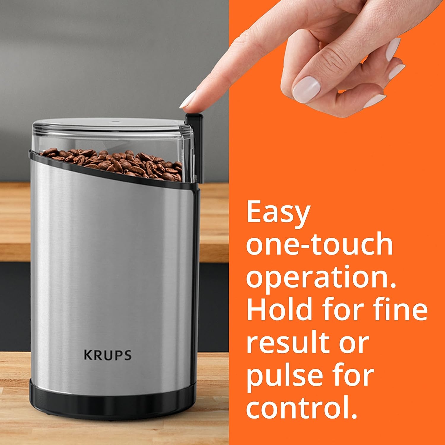 image:imageKRUPS Precision Electric Coffee Grinders 3 oz Capacity 200W Motor Stainless Steel Blades for Uniform Grinding of Beans Herb and Nuts Coffee and Spice Grinder Electric BlackStainless Steel